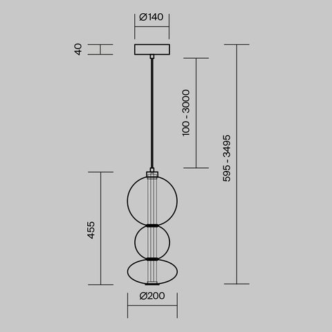 Подвесной светодиодный светильник Maytoni Futuro MOD307PL-L24BS3K
