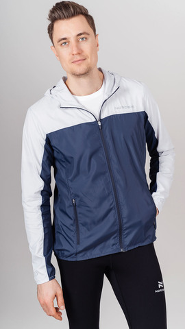 Ветро и водозащитная куртка с капюшоном Nordski Rain Moon Grey/Navy мужская