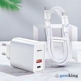 Baseus Speed PPS Quick Charger C+U 30W (With 1M C to C Cable) EU White TZCAFS-A02