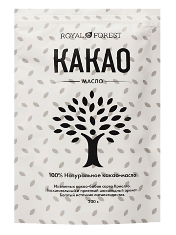 Какао-масло Royal Forest, 200 гр
