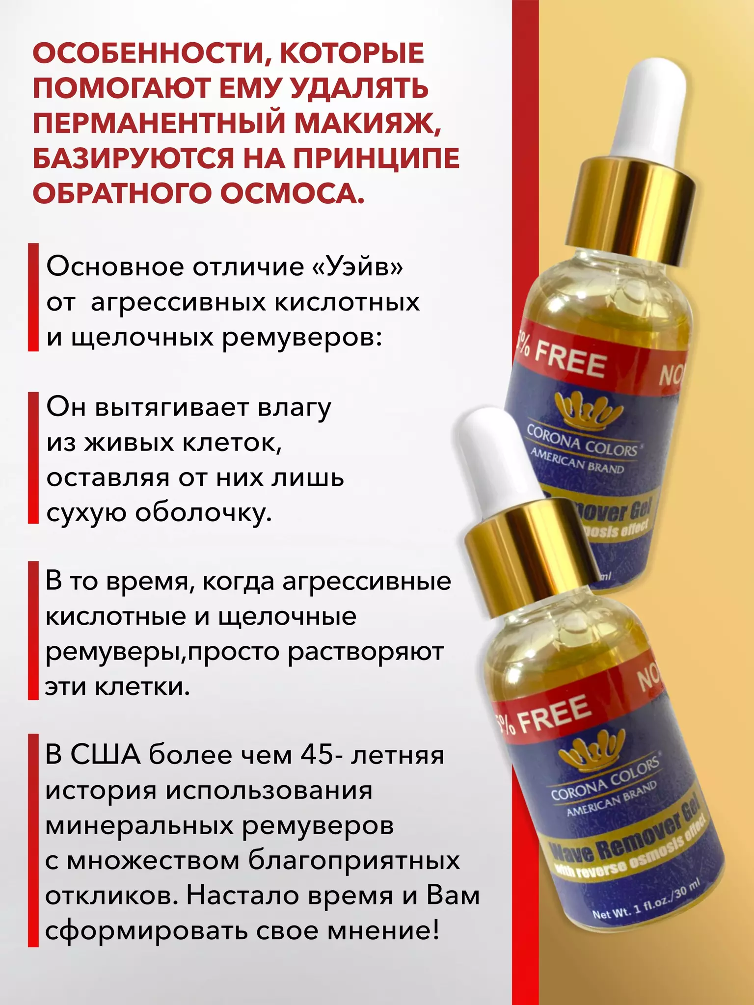 Ремувер минеральный Corona Colors Wave Remover Gel (Вейв Ремувер Гель) 30мл