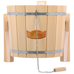 Русский душ, обливное ведро из липы с пластиковой вставкой и клапаном 16 л