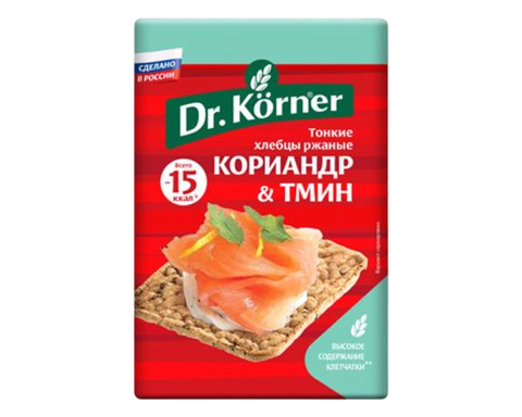 Хлебцы Др Корнер хруст РЖАНЫЕ с кориандром и тмином 100гр, шт