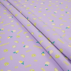 Кулирная гладь с рисунком, 92% хлопок, 8% ПУ(эластан), 175 гр/м2, св.фиолетовый/св.жёлтый (21231)