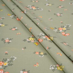 Кулирная гладь с рисунком, 100% хлопок, 150 гр/м2, зелёный/св.оранжевый (20146)