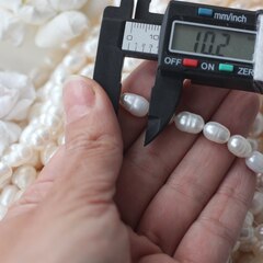 Жемчуг натуральный речной, рис, 7,5-11,3 мм, 1 нить, Ж027