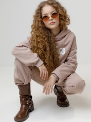 брюки  для девочки  КР 400846/латте к627