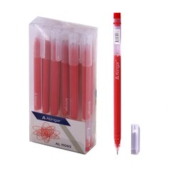 
          Ручка гелевая Alingar, "Round", 0,5 мм, красная, игольчатый наконечник, круглый прозрачный пластиковй корпус, ПВХ упаковка