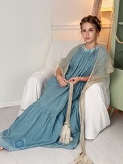 Радонька. Платье льняное макси с вышивкой в этностиле PL-422604