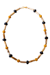 Бусы из песчаной яшмы, агата и керамики, позолоченный замок