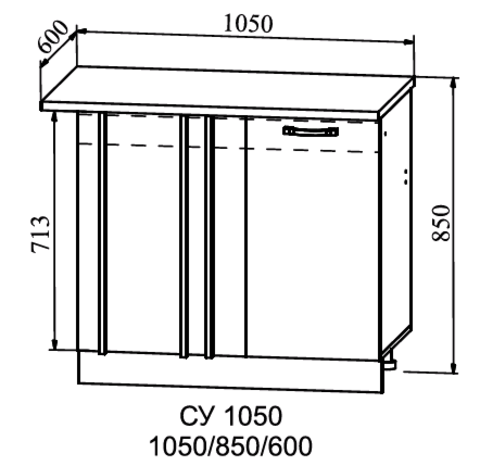 Кухня Манго шкаф нижний угловой 1050