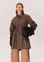 Платье-мини MAGIC FLOWERS зелено-розового цвета