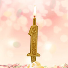 Свеча-цифра тортовая Золотой узор 