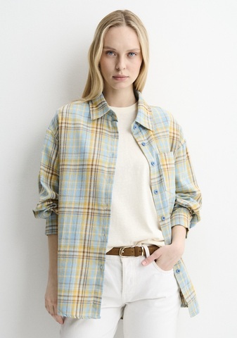 Рубашка в клетку голубой