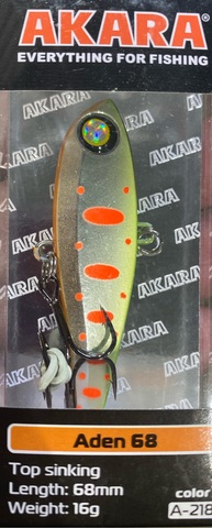 Воблер Akara раттлин Aden 68 мм 16 гр.  A218