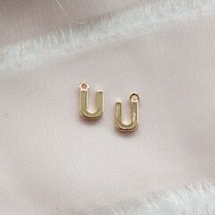 УЦЕНКА!!! Буква U позолота, 8 мм, 1 шт, У026