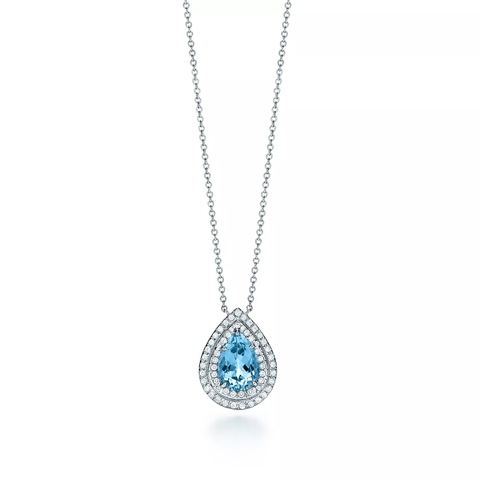 Подвеска из платины с бриллиантами и аквамарином, Tiffany 💠 Soleste - Единственная в наличии