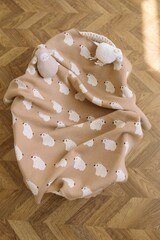 Плед вязаный мишка (карамель)