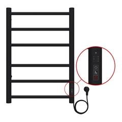Полотенцесушитель электрический Point Афина PN04846B П4 400x600 диммер справа, черный