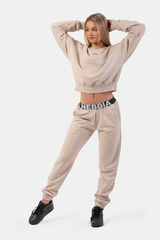 Женские штаны Nebbia Iconic Mid-Waist Sweatpants with elastic “N” waistband 408 Cream