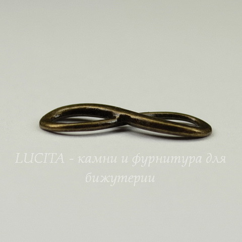Коннектор "Знак бесконечности" 23х8 мм (цвет - античная бронза)