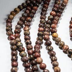 Риолит (яшма леопардовая), бусины в форме шара 6,8мм