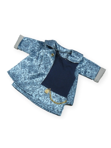 Комплект: Пальто и платье - Синий. Одежда для кукол, пупсов и мягких игрушек.