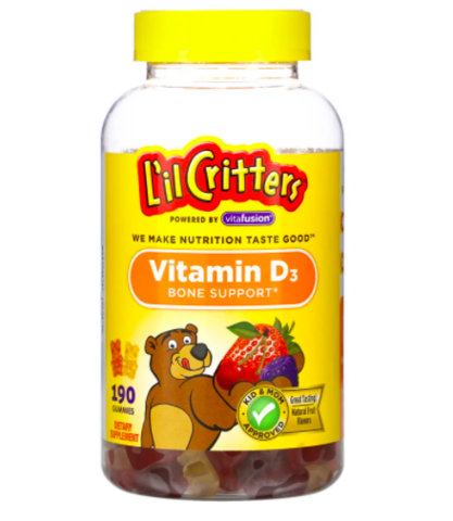 L'il Critters, Витамин D3, фпуктовый вкус, 190 жевательных конфет