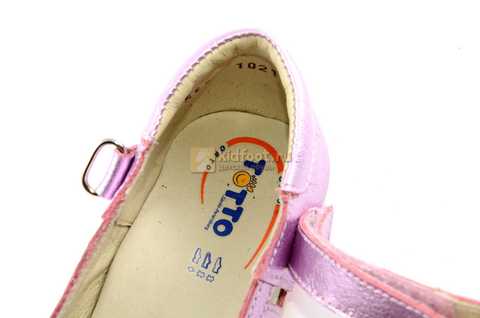 Туфли для девочек кожаные на липучке Тотто, цвет розовый металлик, 10210A. Изображение 11 из 12.