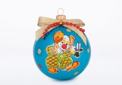 Новогодний Шар Клоун стекло,разноцв. С1541