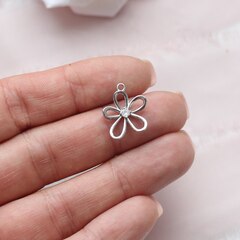 Подвеска Цветок с фианитом 17*14 мм, родий, П248