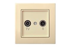 Розетка Телевизионная и Радио Проходная (TV+R) Бежевая LIREGUS EPSILON
