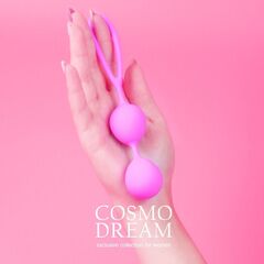 Розовые силиконовые вагинальные шарики с петлей - 17 см. - 