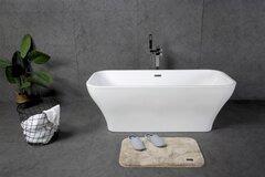 BelBagno BB73-1500-750 Отдельностоящая, прямоугольная акриловая ванна в комплекте со сливом-переливом цвета хром 1500x750x580 фото