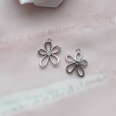 Подвеска Цветок с фианитом 17*14 мм, родий, П248