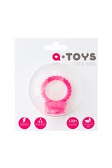 Розовое силиконовое виброкольцо A-toys - 