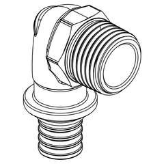 Угольник-переходник REHAU с наружней резьбой 16-R1/2 RX+ (14563471001)