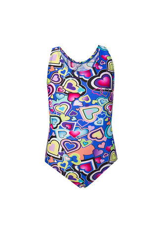 Купальник слитный  с сердечками