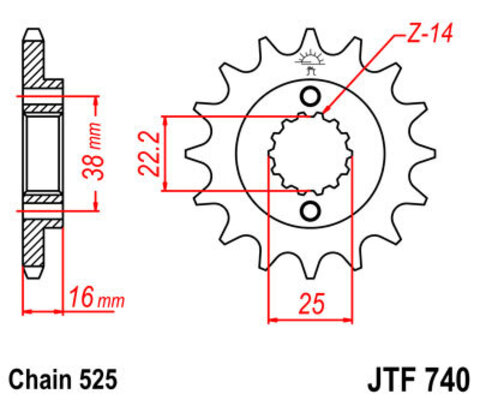 Звезда ведущая JTF740 15