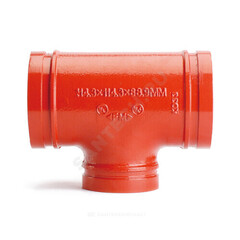 Тройник переходной под муфту грувлок XGQT03R3 Ду80х40 (Дн89х48) Ру20 LEDE