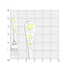 2302010010- Вилка детская «Звезда» серебро с позолотой
