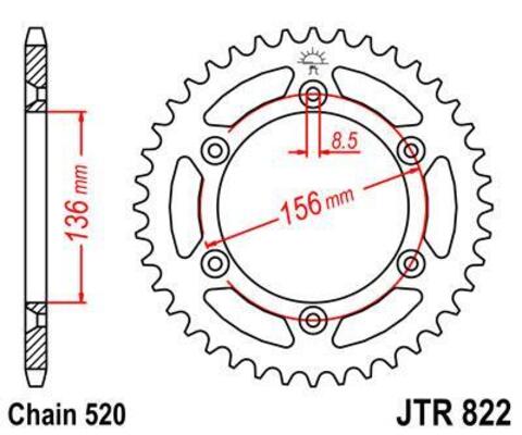 Звезда мотоциклетная JT JTR822.44