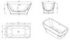 BelBagno BB73-1500-750 Отдельностоящая, прямоугольная акриловая ванна в комплекте со сливом-переливом цвета хром 1500x750x580