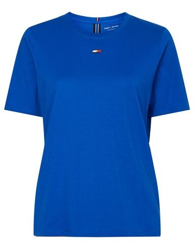 Женская теннисная футболка Tommy Hilfiger Regular Tape Tee - kettle blue