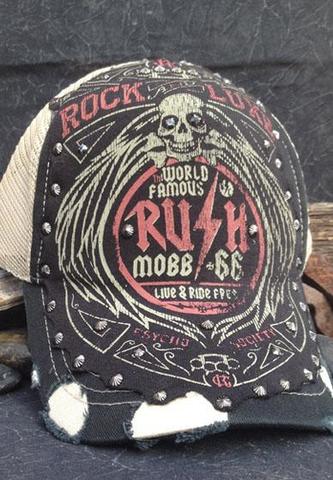 Rush Couture | Бейсболка мужская LIGHTS OUT BLACK TAN RED HAT RC199 перед