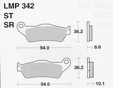 Колодки дискового тормоза AP Racing LMP342 ST  (FDB2039 / FDB2018 / FA181 / FA245 / FA363)