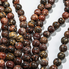 Риолит (яшма леопардовая) , бусины в форме шара 8,4мм