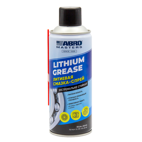 Смазка-спрей белая литиевая ABRO MASTERS LG-380-450-AM-RE