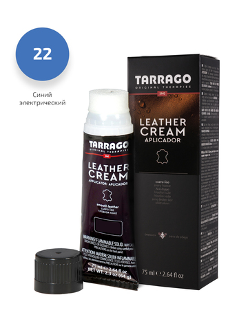 Крем для обуви из гладкой кожи, тюбик с губкой Tarrago  Leather cream, 75мл. (24 цвета)