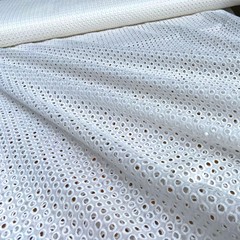 Ткань шитье белое перфорация 2171